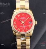 Clone Rolex Datejust Special Edition Red Dial Watch 31MM
